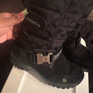 Coach Quilted Black Boots